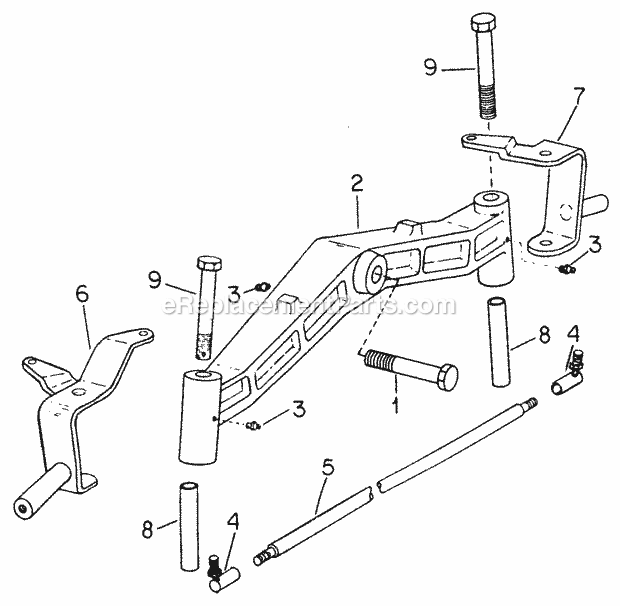Front Axle Diagram and Parts List for 1604 2050598U, 144-582-399, 145-582-399, 142-582-3 Cub Cadet Lawn Tractor